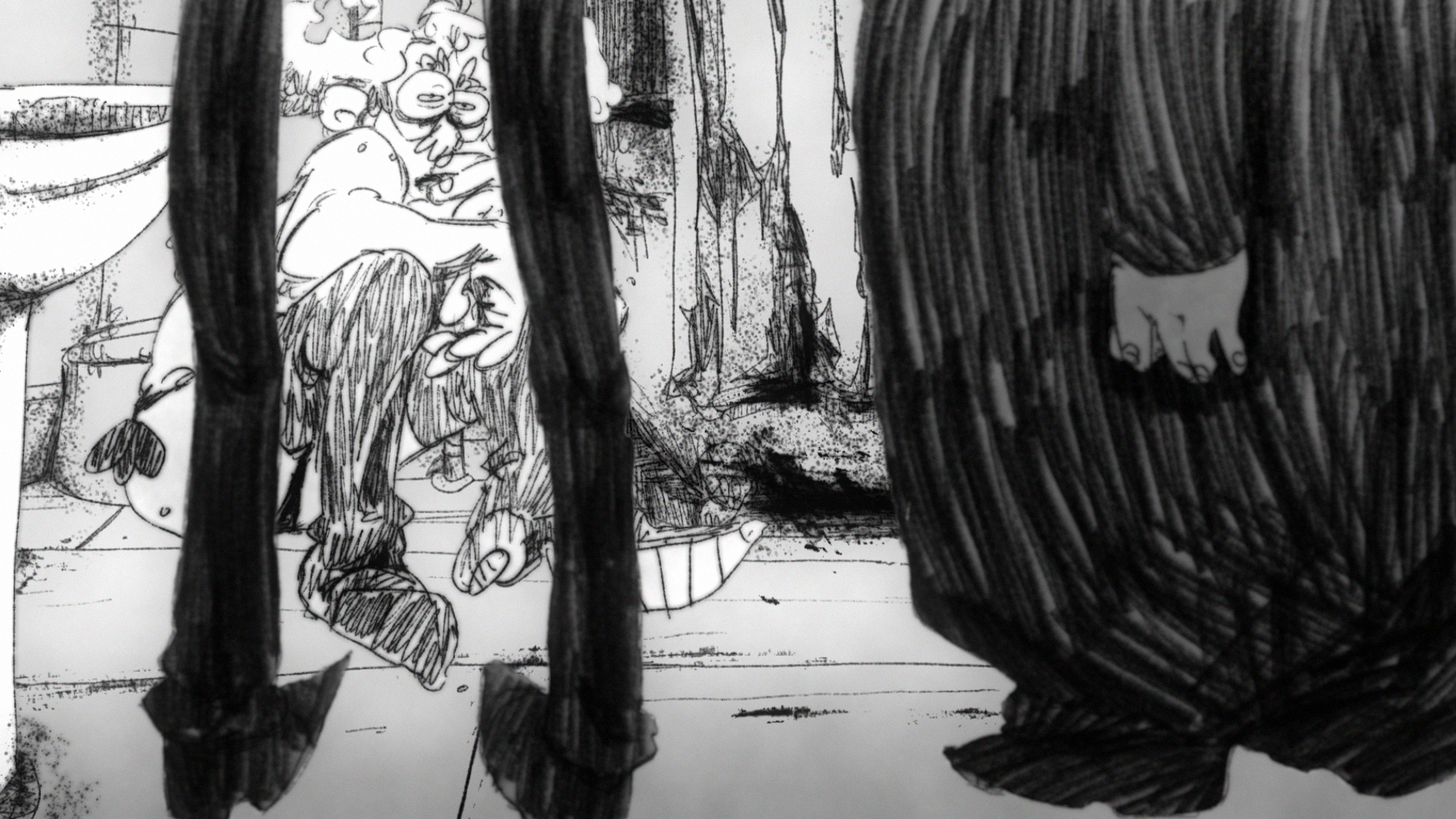 still of characters legs