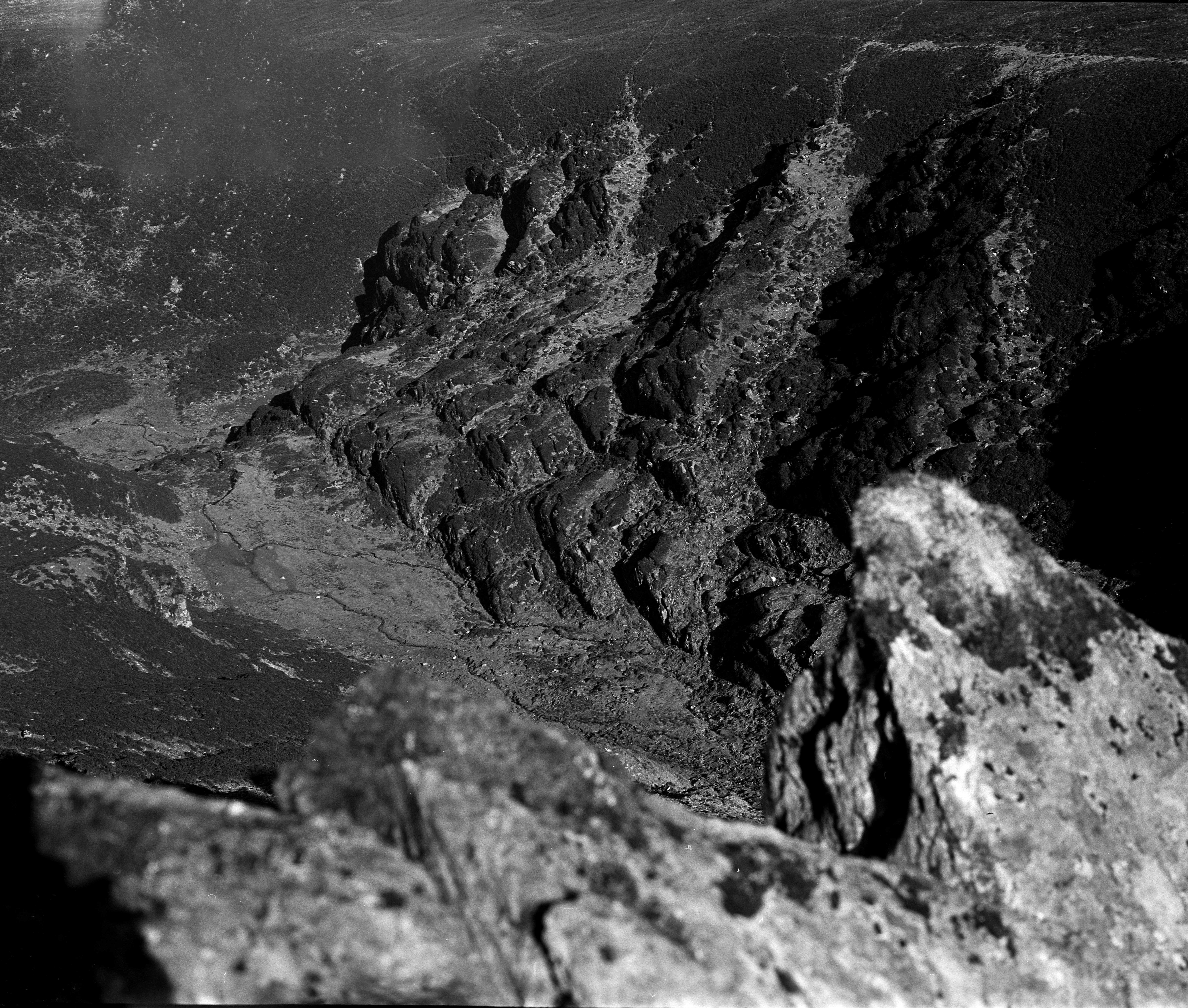 looking down from top of mountain